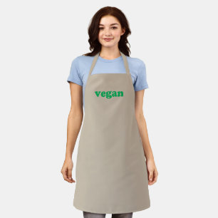 Vegan beige grüne moderne Typografie minimalistisc Schürze