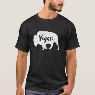 Vegan Bison Bild Herbivore Tierliebhaber Silhouett T-Shirt
