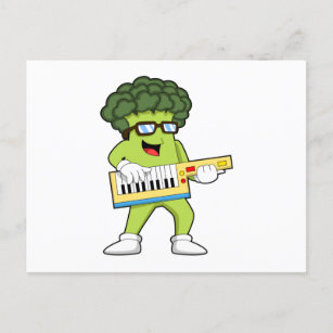 Vegan Broccoli at Music with Guitar Postkarte