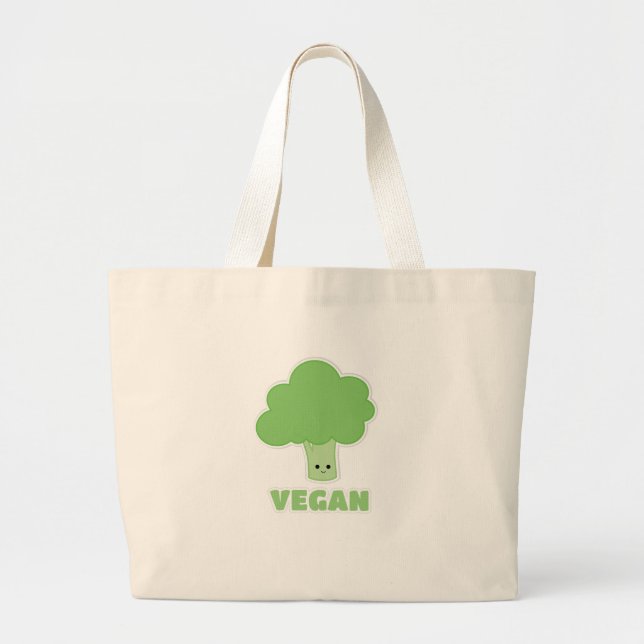 Vegan Broccoli Jumbo Stoffbeutel (Vorne)