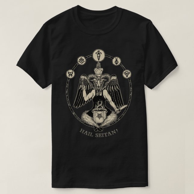 Vegan Chef Baphomet Hail Seitan! Classic T-Shirt (Design vorne)