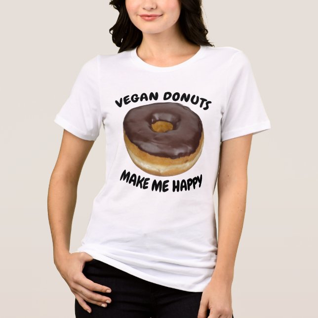 VEGAN DONUTS MAKE ME HAPPY Tri-Blend SHIRT (Vorderseite)