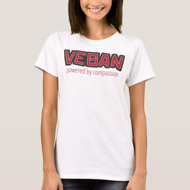 Vegan durch Mitgefühl angetrieben T-Shirt (Vorderseite)