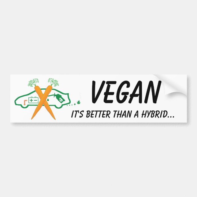 Vegan - es ist besser als eine Kreuzung Autoaufkleber (Vorne)