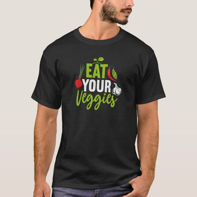 Vegan essen Ihre Veggies Veganismus Vegetarische P T-Shirt (Vorderseite)