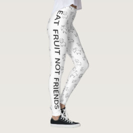 Vegan essen Obst nicht Freunde Weiße Cartoon Tiere Leggings