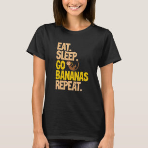 Vegan Essen Schlaf Gehe Bananen Wiederhole Vegetar T-Shirt