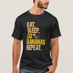 Vegan essen Sleep Go Bananen Wiederholung vegetari T-Shirt