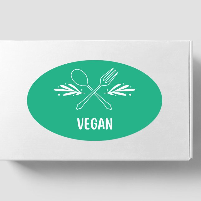 Vegan Food Label Ovaler Aufkleber (Von Creator hochgeladen)