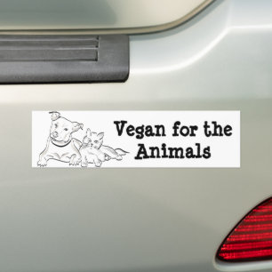 Vegan for the Animals Autoaufkleber