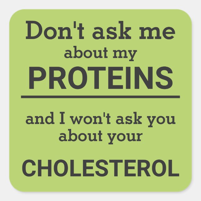 Vegan - frag mir nicht von meinem Eiweißspass Quadratischer Aufkleber (Vorderseite)