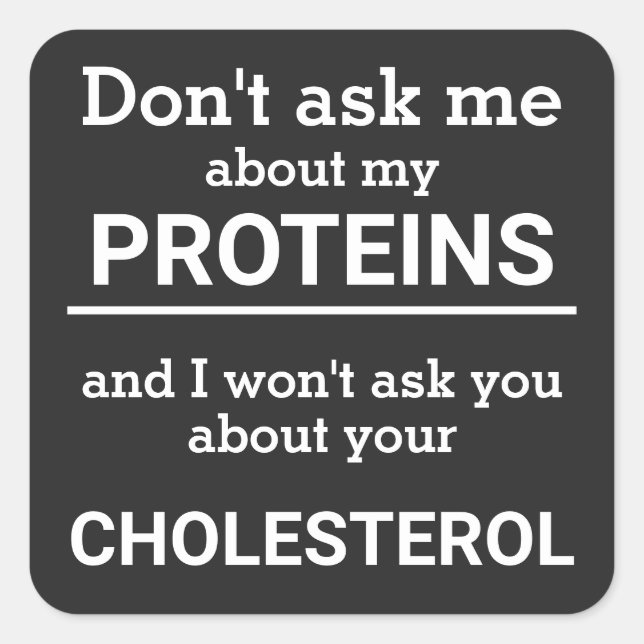 Vegan - frag mir nicht von meinem Eiweißspass Quadratischer Aufkleber (Vorderseite)