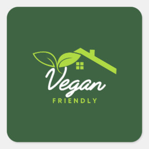 Vegan freundlich Vegane Etiketten Quadratischer Aufkleber