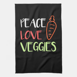 Vegan - Frieden Liebe Gemüse Geschirrtuch