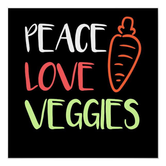 Vegan - Frieden Liebe Gemüse Poster (Vorderseite)