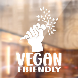 Vegan Friendly, Pflanze Powered, Fensteraufkleber