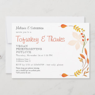 Vegan Friendsgiving Vegetarisches Erntedank Fest Einladung