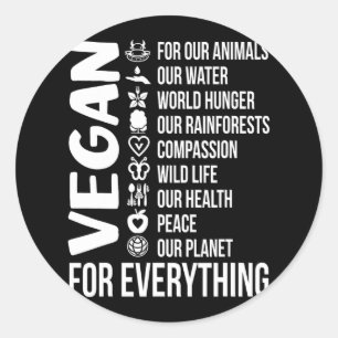 Vegan für alles Gerettet Planet Erde Tag Vegetar Runder Aufkleber