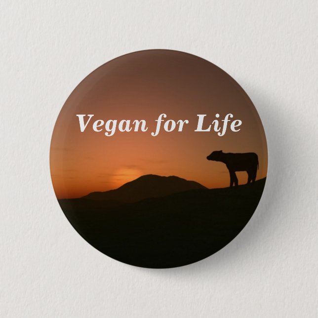 Vegan für das Leben Button (Vorderseite)