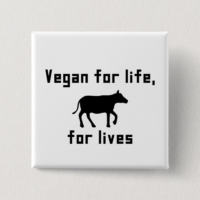 Vegan für das Leben Button (Vorderseite)
