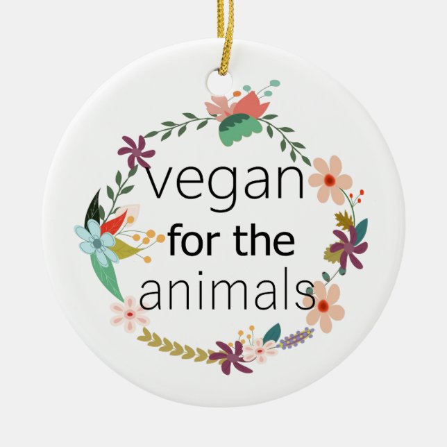 Vegan für den Tierblumenentwurf Keramikornament (Vorne)