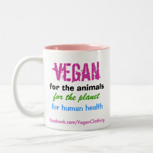 Vegan für die Tiere Zweifarbige Tasse
