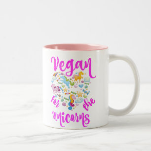 VEGAN für die Unicorns Zweifarbige Tasse