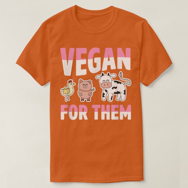Vegan für ethische Nutztiere T-Shirt (Design vorne)