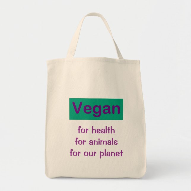 Vegan: Für Gesundheit, Tiere u. Planeten Tragetasche (Vorne)