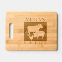 "Vegan für sie" geätzte Holzschneidplatte