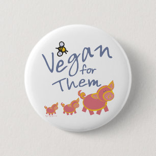 Vegan für Tiere Button