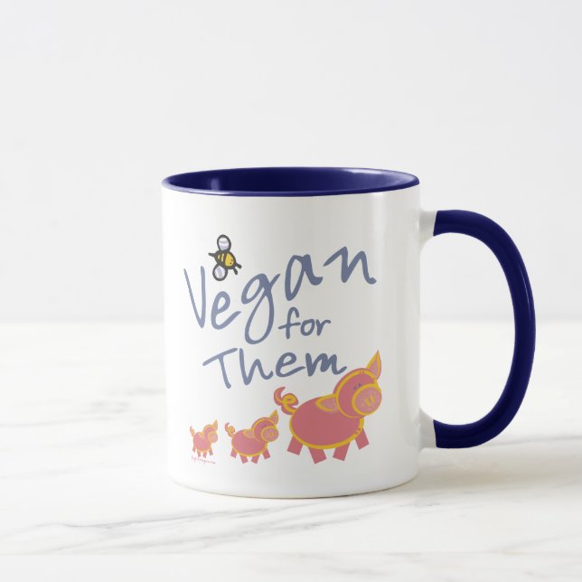 Vegan für Tiere Tasse (Rechts)