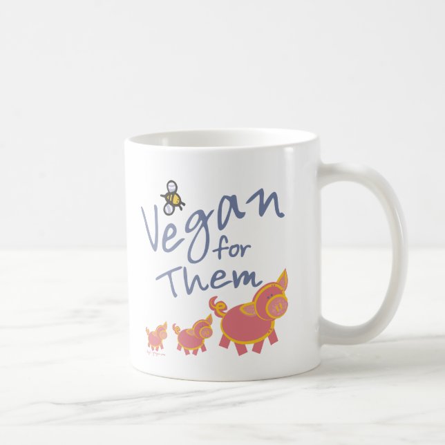 Vegan für Tiere Tasse (Rechts)