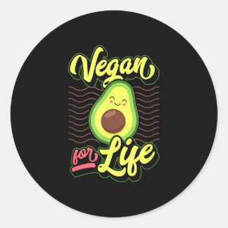 Vegan fürs Leben süßer pro-veganer kawaii Avocado- Runder Aufkleber