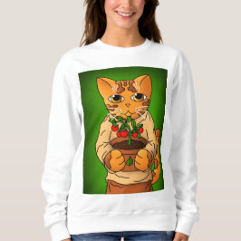 Vegan Gartenkatze Sweatshirt