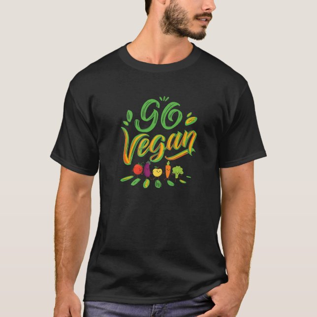 Vegan gehen - Funny Veggie T-Shirt (Vorderseite)