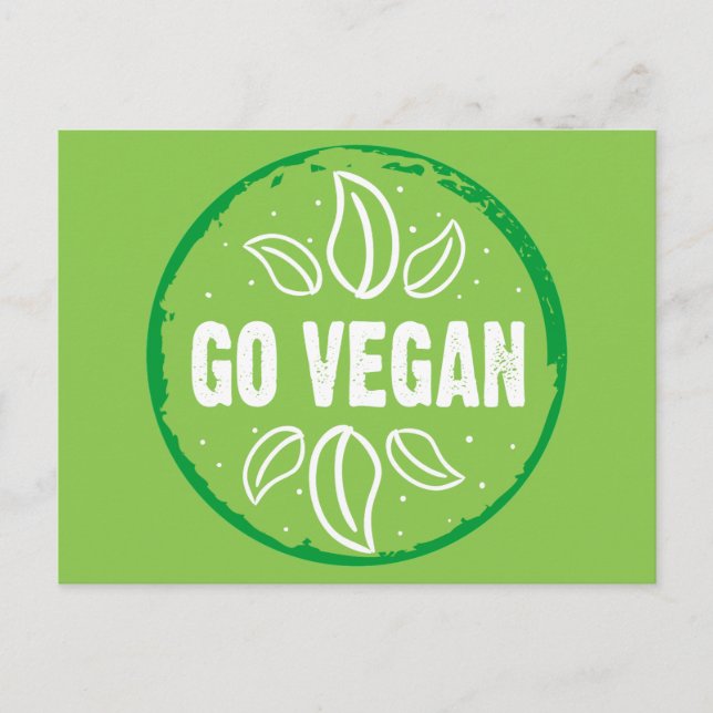 Vegan gehen postkarte (Vorderseite)