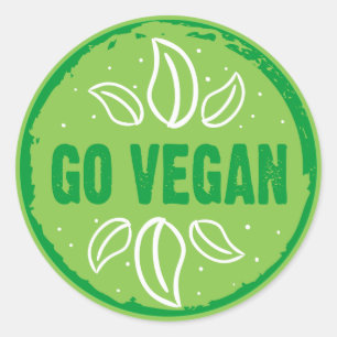 Vegan gehen runder aufkleber