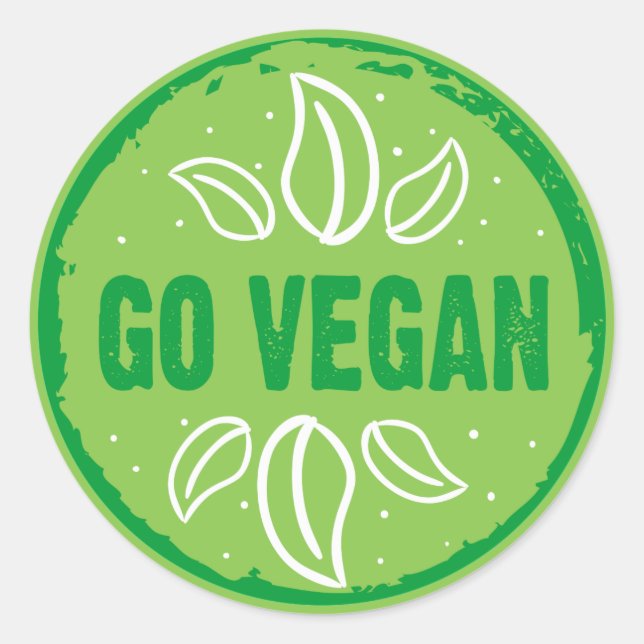 Vegan gehen runder aufkleber (Vorderseite)