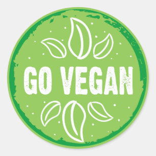Vegan gehen runder aufkleber