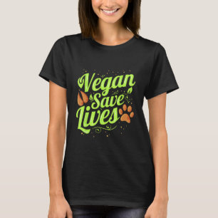 Vegan gerettet Leben Vegetarische Liebe Tiere Vega T-Shirt