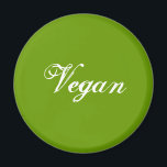 Vegan. Grün. Slogan. Gestaltet Magnet<br><div class="desc">In einem schönen Schriftart im Skriptstil. Das heißt: Vegan.</div>