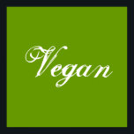 Vegan. Grün. Slogan. Gestaltet Poster<br><div class="desc">In einem schönen Schriftart im Skriptstil. Das heißt: Vegan.</div>