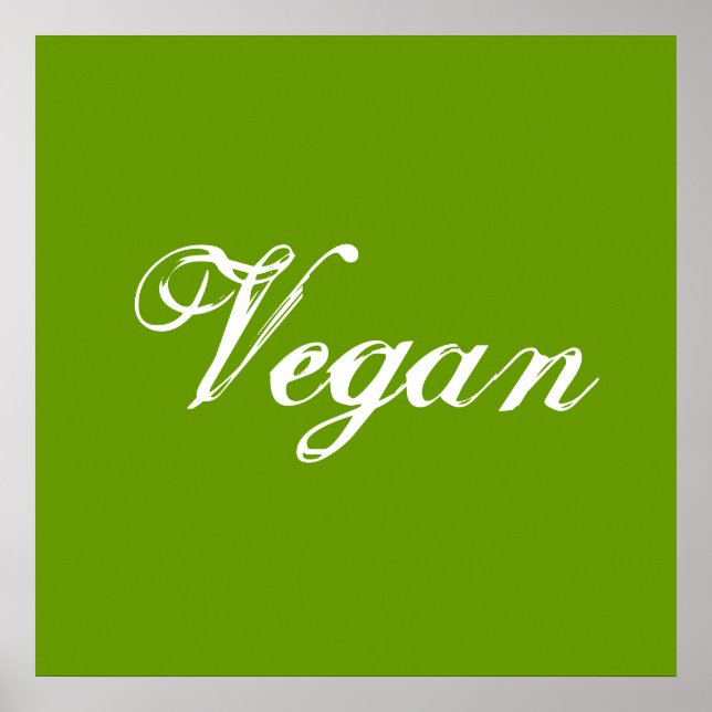 Vegan. Grün. Slogan. Gestaltet Poster (Vorne)