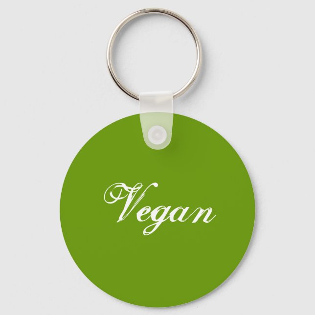 Vegan. Grün. Slogan. Gestaltet Schlüsselanhänger (Vorderseite)