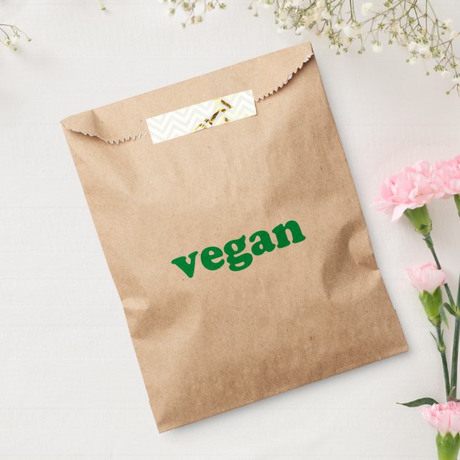 Vegan-grün-weiß-Geschenk Geschenktütchen (Versiegelt)