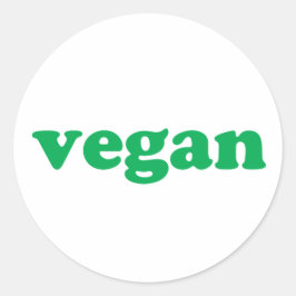 Vegan-grün-weiß-modernes, einfaches Siegel Runder Aufkleber