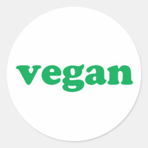 Vegan-grün-weiß-modernes, einfaches Siegel Runder Aufkleber