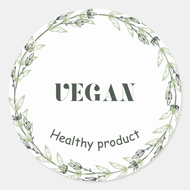 Vegan-grün-weißer Aufkleber (Vorderseite)