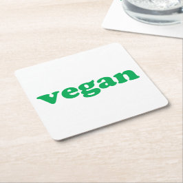 Vegan-grüne, moderne Typografie Rechteckiger Pappuntersetzer